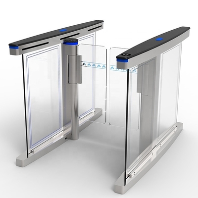 Pedestrian Control Electronic Turnstile Glass Swing Barrier Gate
