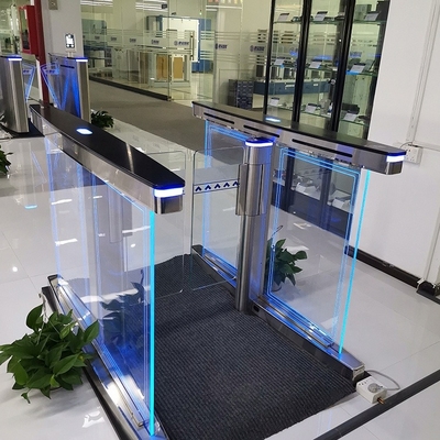Pedestrian Control Electronic Turnstile Glass Swing Barrier Gate
