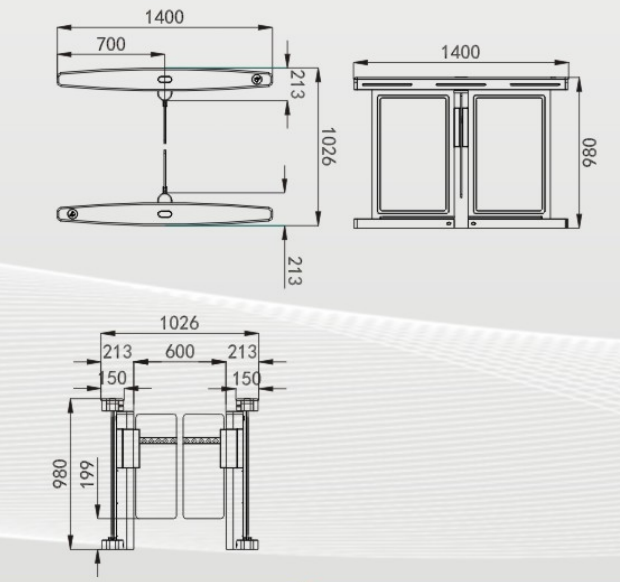 Puerta electrónica de la barrera del oscilación del vidrio del torniquete del control peatonal
